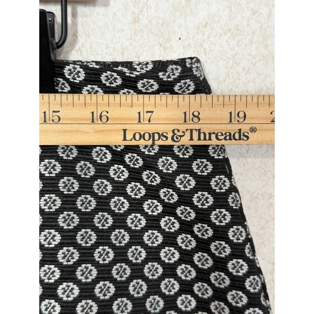 Garnet Hill Black White Geometric Pattern‎ Mini Skirt Size 16 Career Office Work